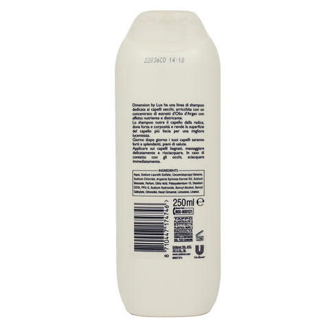6x Dimension by Lux 2 in 1 Shampoo e Balsamo Capelli Secchi Shampoo and Conditioner with Argan Oil Extracts 250ml