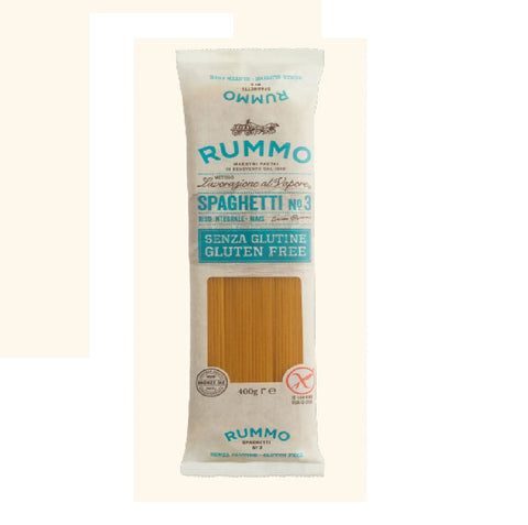 Rummo Spaghetti N°3 Senza Glutine Lenta Lavorazione Gluten Free Durum Wheat Semolina Pasta 400g Bronze drawing