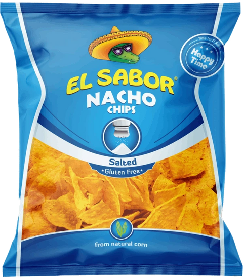 El Sabor Nacho Natural Flavor Natürlicher Geschmack 18x 100 gr Pre-packaged Italian crisps with natural flavour, 18 x 100 g