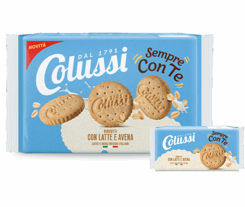 6x Colussi Frollino con latte e fiocchi d’avena Biscuit with milk and oat flakes 288gr