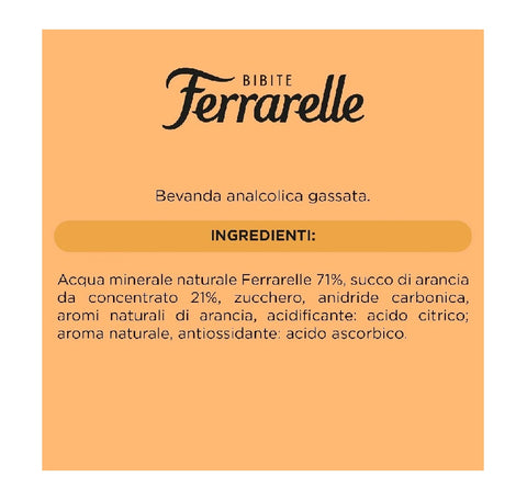 Ferrarelle Aranciata Ferrarelle Orange Lemonade in Mineral Water, Carbonated Soft Drink, 12 x 33 cl, Original Italian