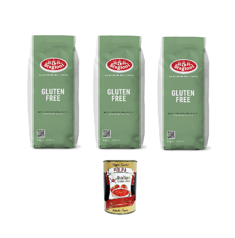 3x Mulino 5 Stagioni Farina Gluten Free Flour 1 kg + Italian Gourmet Polpa 400 g