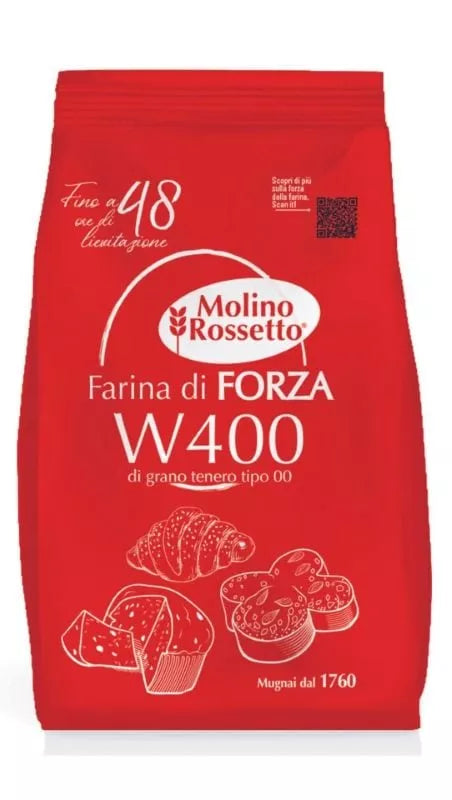 9x Molino Rossetto Farina di Forza W400 di grano tenero tipo 00 1 kg of type 00 soft wheat flour