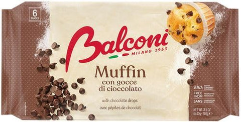 Balconi Muffin Con gocce di Cioccolato Chocolate Chip Muffins 240g +  Italian Gourmet polpa 400gr