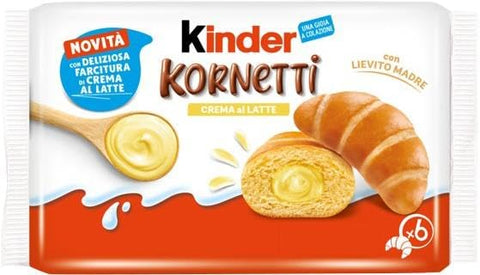 8x Kinder Kornetti Crema al Latte Croissant with milk cream filling, 270g + Italian Gourmet Polpa 400 g