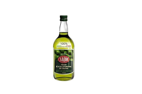 SAOM OLIO EXTRA VERGINE DI OLIVA 100% ITALIANO Virgin Olive Oil Extra 1LT 100% Italian Oil