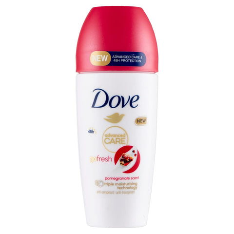 6 x Dove Advanced Care Pomegranate Roll-On Deodorant, Antiperspirant Deodorant, Protection up to 48 Hours 50 ml + Italian Gourmet Polpa 400 g