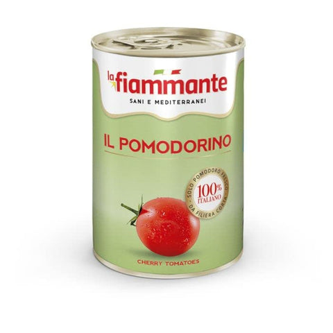 LA FIAMMANTE il pomodorino Pomodorini Cherry Tomatoes Tomato Sauce from Italy Tin 400 g Pack of 48
