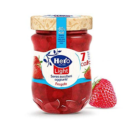 Hero Light Fragole jam Light spreads Strawberries Italy 280 g