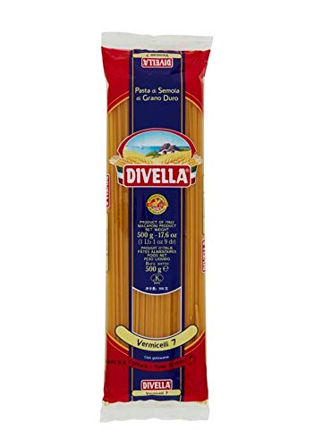 DIVELLA Vermicelli Hard Wheat Semolina Pasta, 7 g, 500 x 36 cm