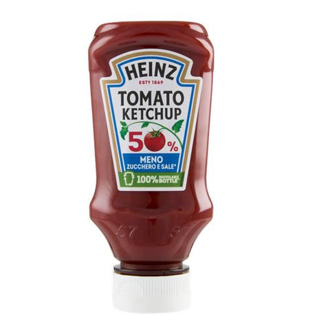 10x Heinz Tomato Ketchup 50% Meno Zucchero e Sale 50% Less Sugar and Salt 235 g
