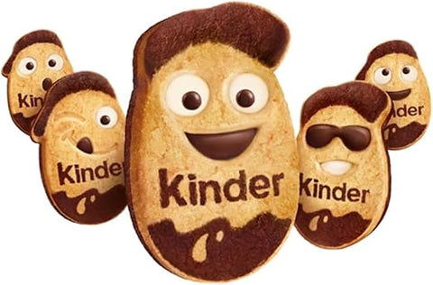 Kinder Kinderini Pack of biscuits with cocoa and milk cream filling, 24 x 25g soft biscuits individually wrapped snacks, mini filled biscuits for children and adults