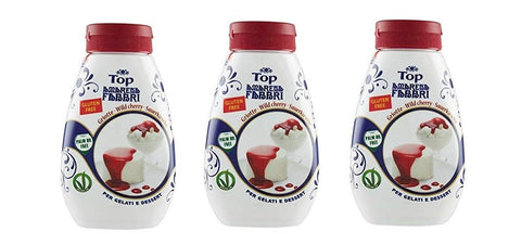 3 x Fabbri gourmet sauce topping Amarena black cherry 225 g Amarena sweet sauce for garnishing and covering ice cream and desserts