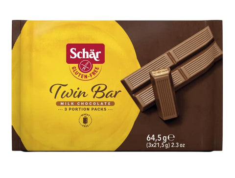 Schär Twin Bar Gluten-Free Waffles with Milk Chocolate Coating (3 x 21.5 g) 64.5 g
