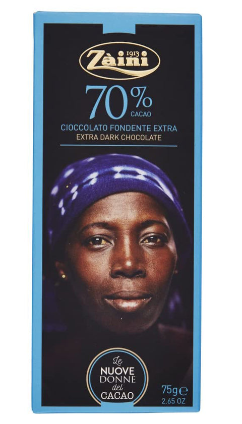 Zaini Tavoletta Cioccolato Fondente Extra Dark Chocolate Bar 70% Cocoa 75g