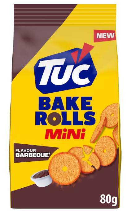 Tuc Bake Rolls Mini Barbecue Flavor, crunchy bread chips with BBQ seasoning 10 x 80 g + Gourmet Italian Chopped Tomatoes 400 g