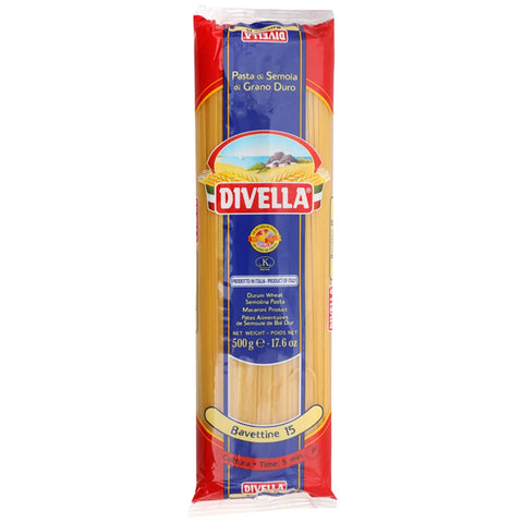 Divella Bavettine n°15 Hard Wheat Semolina Pasta Italian Noodles 500 g Pack + Italian Gourmet Polpa di Pomodoro 400 g Tin 36 x