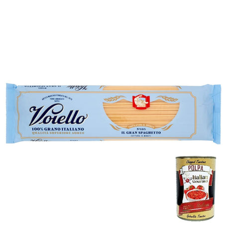 20 x Voiello Pasta Il Gran Spaghetto Noodles 100% Italian N105, 500 g + Italian Gourmet Polpa 400 g