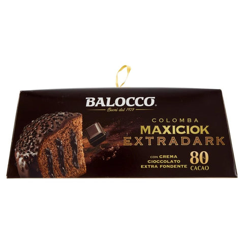 Balocco Colomba Maxiciok Extradark, Italian Easter Colomba with 80% dark chocolate cream, 750g