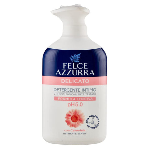 Paglieri Felce Azzurra Detergente Intimo Delicato Gentle Intimate Cleaner Intimate Soap with Marigold pH 5.0 Gynecologically Tested 250 ml