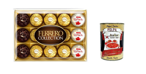 Ferrero Rocher - Ferrero Collection: Rocher, Raffaello, Roundnoir - 172g+ Italian Gourmet Polpa 400g