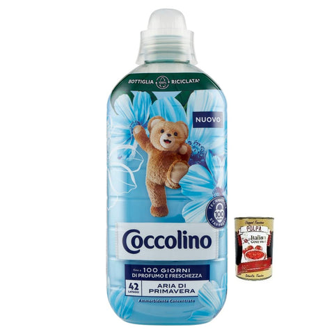 Coccolino Aria di Primavera, 100 Days Perfume and Freshness, Concentrated Fabric Softener, Spring Air, 42 Washes, 980 ml + Italian Gourmet Polpa di Pomodoro 400 g Tin