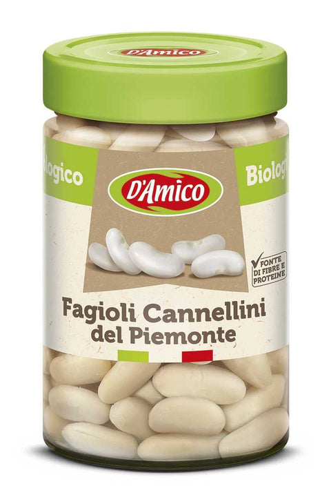 D'Amico Fagioli Cannellini del Piemonte Organic Cannellini Beans from Piedmont Cooked Beans Arrival Italy 310g