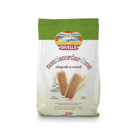Divella Non ti scordar di me Biscotti Integrali ai cereali Whole Grain Biscuits with Grain Biscuits 400g Biscuits Cookies Italian Biscuits