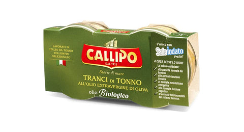 Callipo Tranci di Tonno Tuna Slices in Extra Virgin Olive Oil Organic Tuna (2 x 80 g)