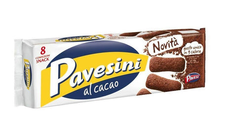 12 x Pavesi Pavesini Biscuits Cocoa Biscuits 200 g (8 Stick) Cake Cookies Cocoa