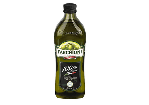 Farchioni Olio Extra Vergine di Oliva 100% Italiano Extra Virgin Olive Oil with Italian Olives 1 Litre Cold Extraction Cooking Oil