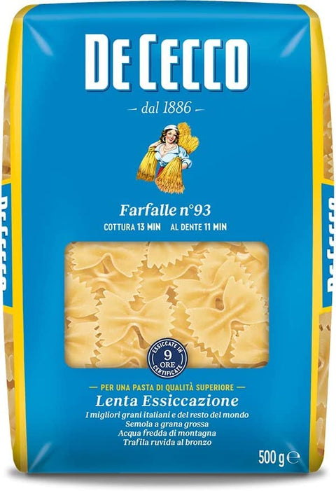 10x Pasta De Cecco 100% Italian Farfalle n. 93 Pasta 500g + Italian Gourmet Polpa 400g