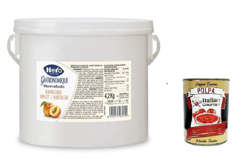 Hero Fruit Preparation Apricot Jam 1 x 4.2 kg + Italian Gourmet Polpa 400 g