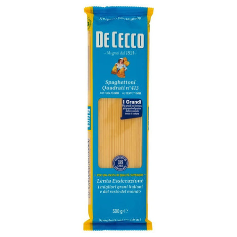 10 x Pasta De Cecco 100% Italian Spaghettoni Quadrati N°413 Pasta 500 g + Italian Gourmet Polpa 400 g