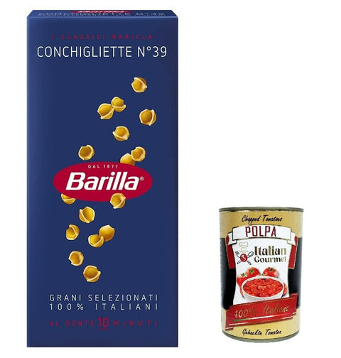 10x Pasta Barilla Conchigliette No. 39 Italian Pasta 500 g Pack + Italian Gourmet Polpa 400 g