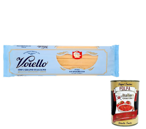 5 x Voiello Pasta Spaghetti Noodles 100% Italian N104 500g + Italian Gourmet Polpa 400g