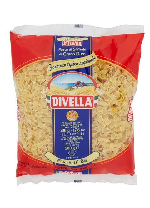 DIVELLA Fiocchetti Hard Wheat Semolina Pasta 88 g 500 x 24