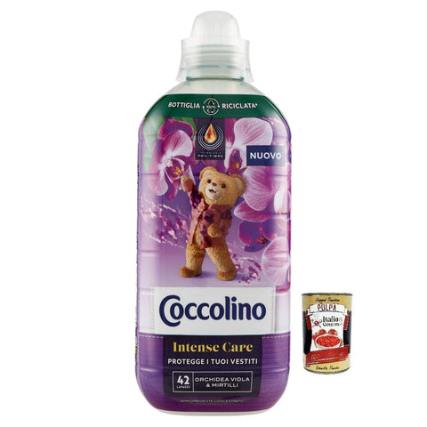 Coccolino Orchidea Viola e Mirtilli Intense Care Concentrated Fabric Softener, Purple Orchid and Blueberries, 42 Washes, 980 ml + Italian Gourmet Polpa di Pomodoro 400 g Tin