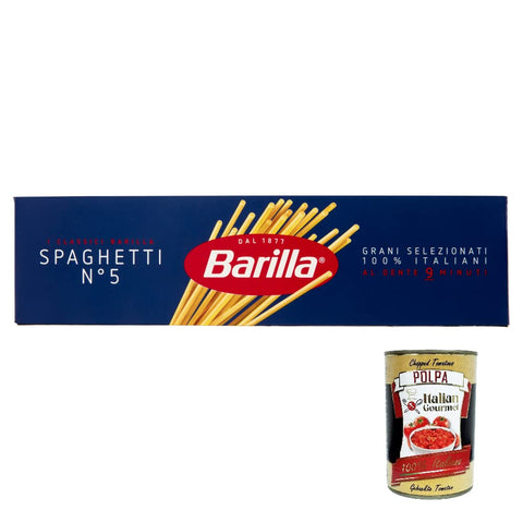 10x Barilla Long Pasta Pasta Spaghetti 500g N. 5 + Italian Gourmet Polpa 400g