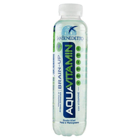 24 x San Benedetto Aquavitamin Brain Up Water with Kiwi, Apple and Pomegranate PET Bottle 40 cl