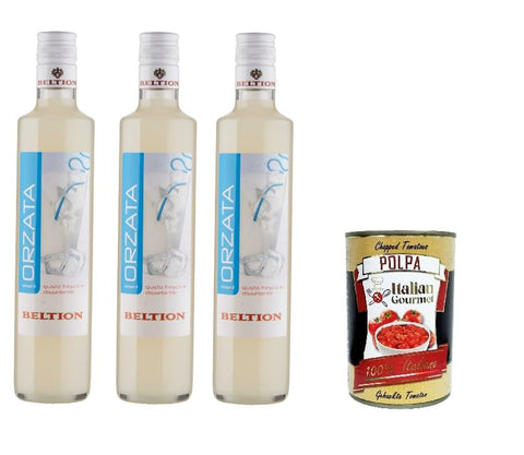 Beltion Orgeat Syrup 3 x 500 ml + Italian Gourmet Polpa di Pomodoro 400 g