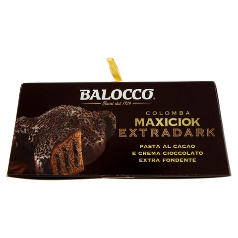 Balocco Colomba Maxiciok Extradark, Italian Easter Colomba with 80% dark chocolate cream, 750g