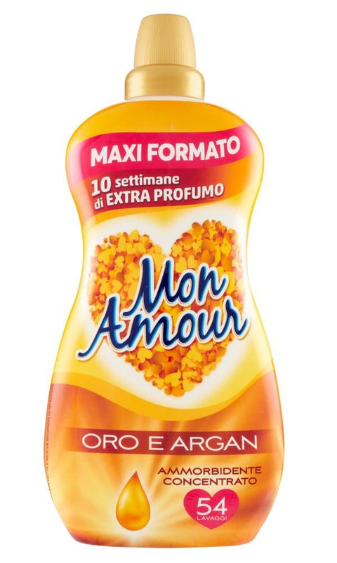 Paglieri Mon Amour Ammorbidente Concentrato Oro e Argan Concentrated Liquid Fabric Softener Gold and Argan 54 Washes 1350 ml