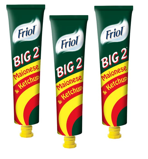 Friol Big 2 Ketchup and Mayonnaise Condiment Sauce in 190 g Tube, Pack of 3