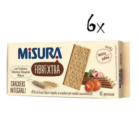 Misura Fibrextra Integrali 10x Crackers Whole Grain Cracker Salati Salted 400 g Pack of 6