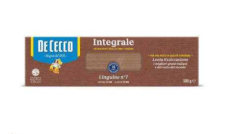 De Cecco Linguine n° 7 Integrali Whole Grain Pasta 500 g Pack of 12