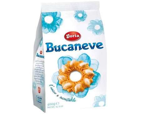 12 x Doria Bucaneve Butter Biscuits with Sugar 400 g Cookies Biscuits Snack