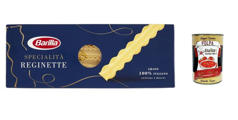 20 x Pasta Barilla Specialità Reginette Napoletane, 100% Italian Pasta, 500 g Pack + Italian Gourmet Polpa 400 g