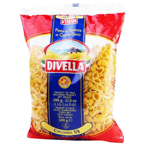 Divella Cocciolini N. 59 Durum Wheat Semolina Pasta Italian Noodles 500 g Pack + Italian Gourmet Polpa di Pomodoro 400 g Tub Pack of 10
