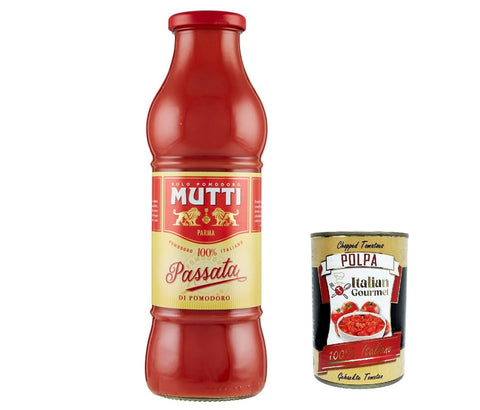 8x Mutti Passata di Pomodoro Tomato Paste Tomato Sauce 100% Italian 700g + Italian Gourmet Polpa 400g